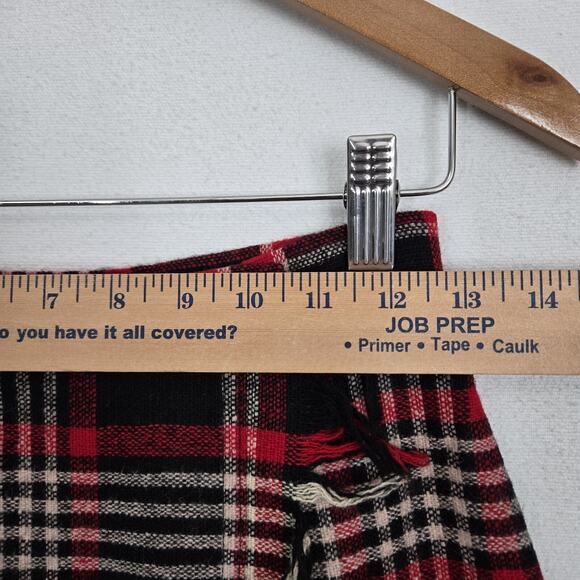 VTG Emily M Plaid Maxi Wrap Skirt Sz S* Red Black Ivory Preppy Academia READ - Picture 10 of 13